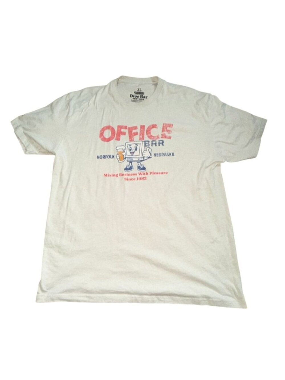 Dive Bar Shirt Club-Office Bar, Norfolk Nebraska-Mens T-Shirt-XL-Cream-GUC